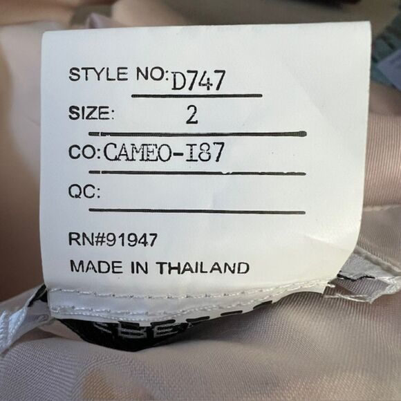 ALFRED SUNG CHAMPAGNE FULL LENGTH DRESS POCKETS SIZE 2 BRIDESMAID MOB MOG - Picture 12 of 12